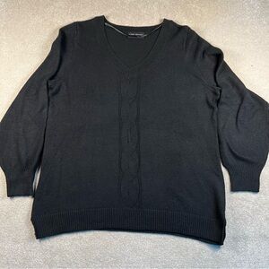 Lane Bryant Sweater Black V Neck Stretchy‎ Soft Cozy Casual Women's 14/16
